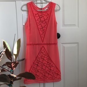 Tracy Reese Neon Pink / Coral Silk Dress